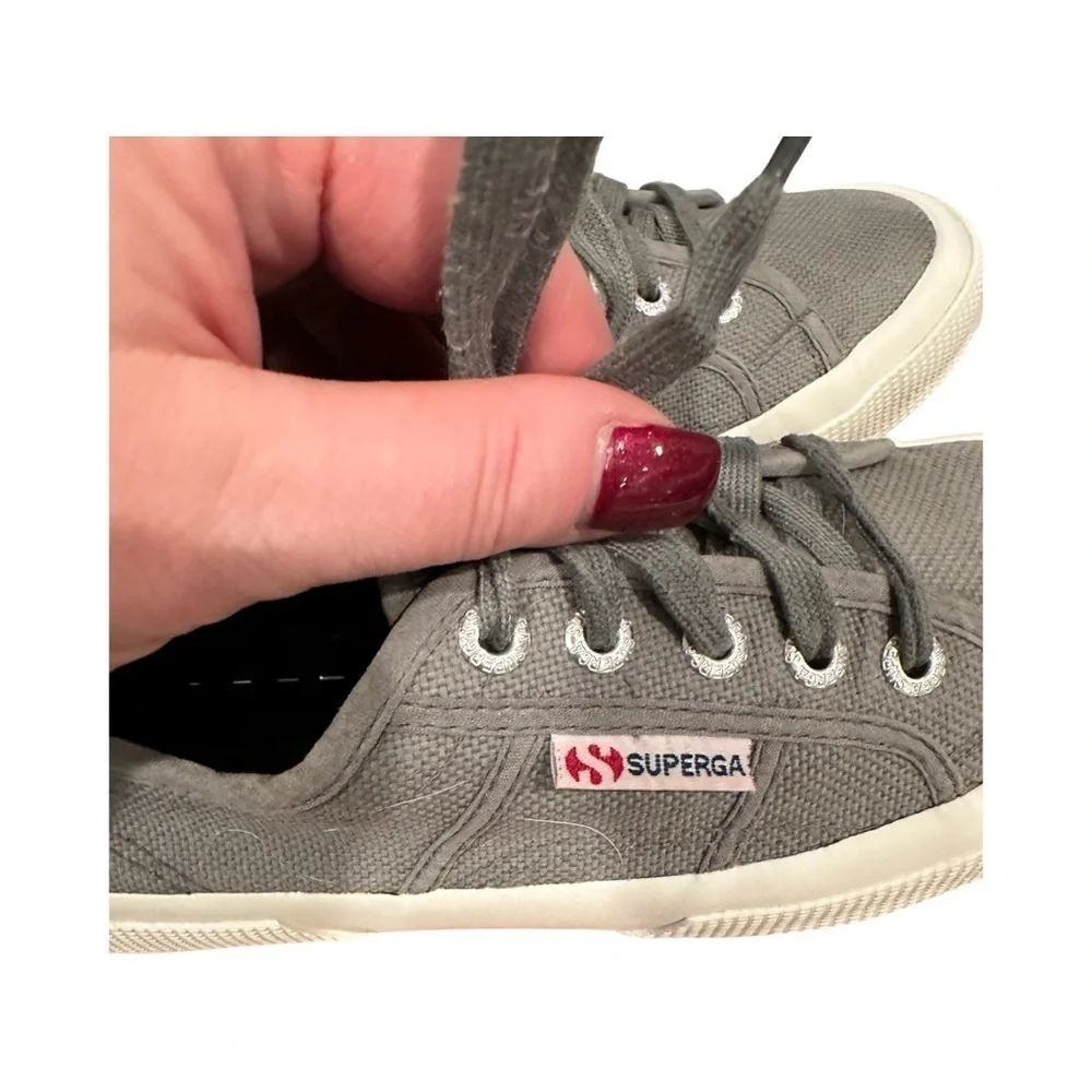 Superga Gray Canvas Sneaker in Size 7 (38)